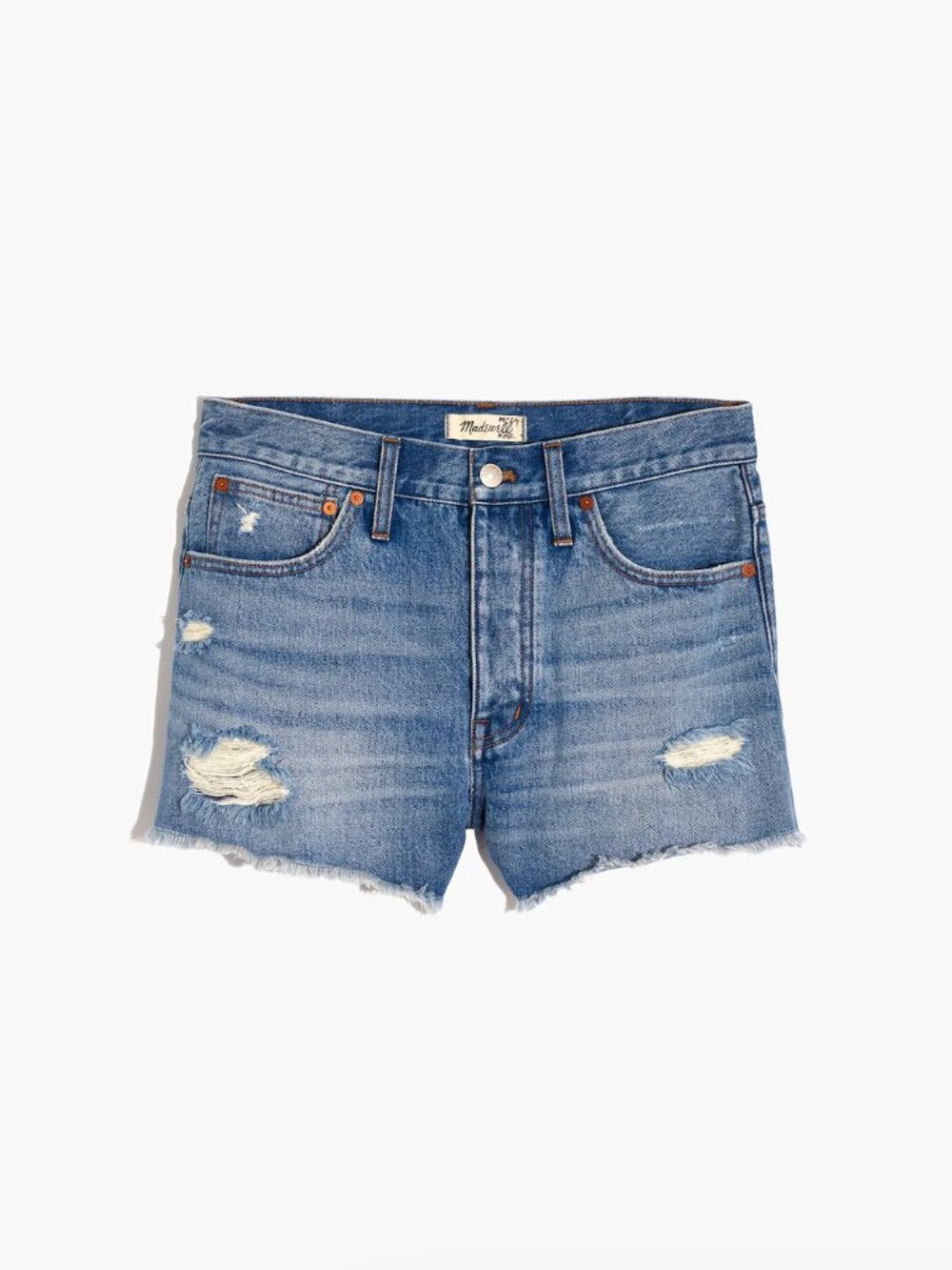 Madewell Relaxed Denim Shorts in Homecrest Wash: Ripped Edition Size 24